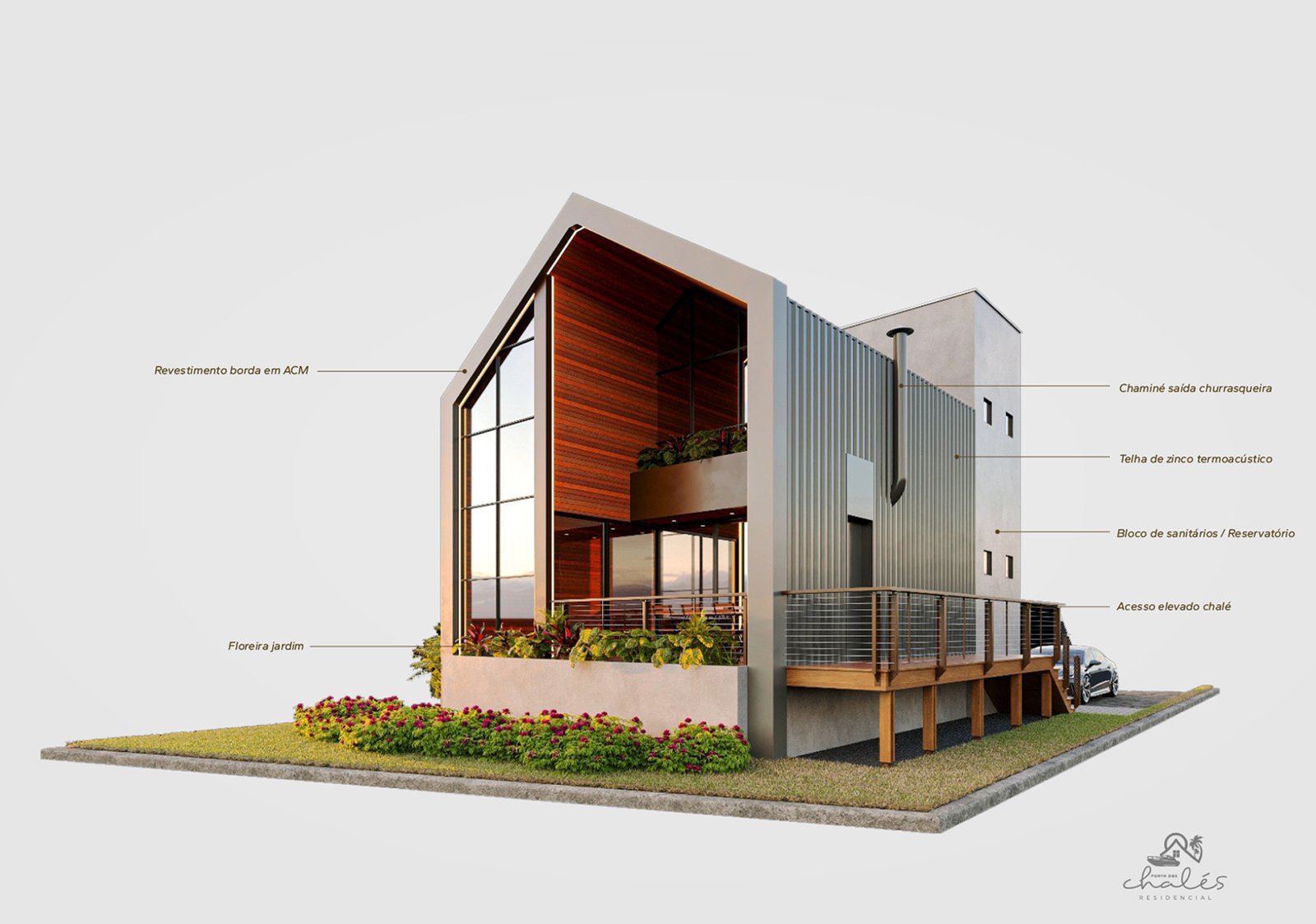 Fachada Lateral do Chalé